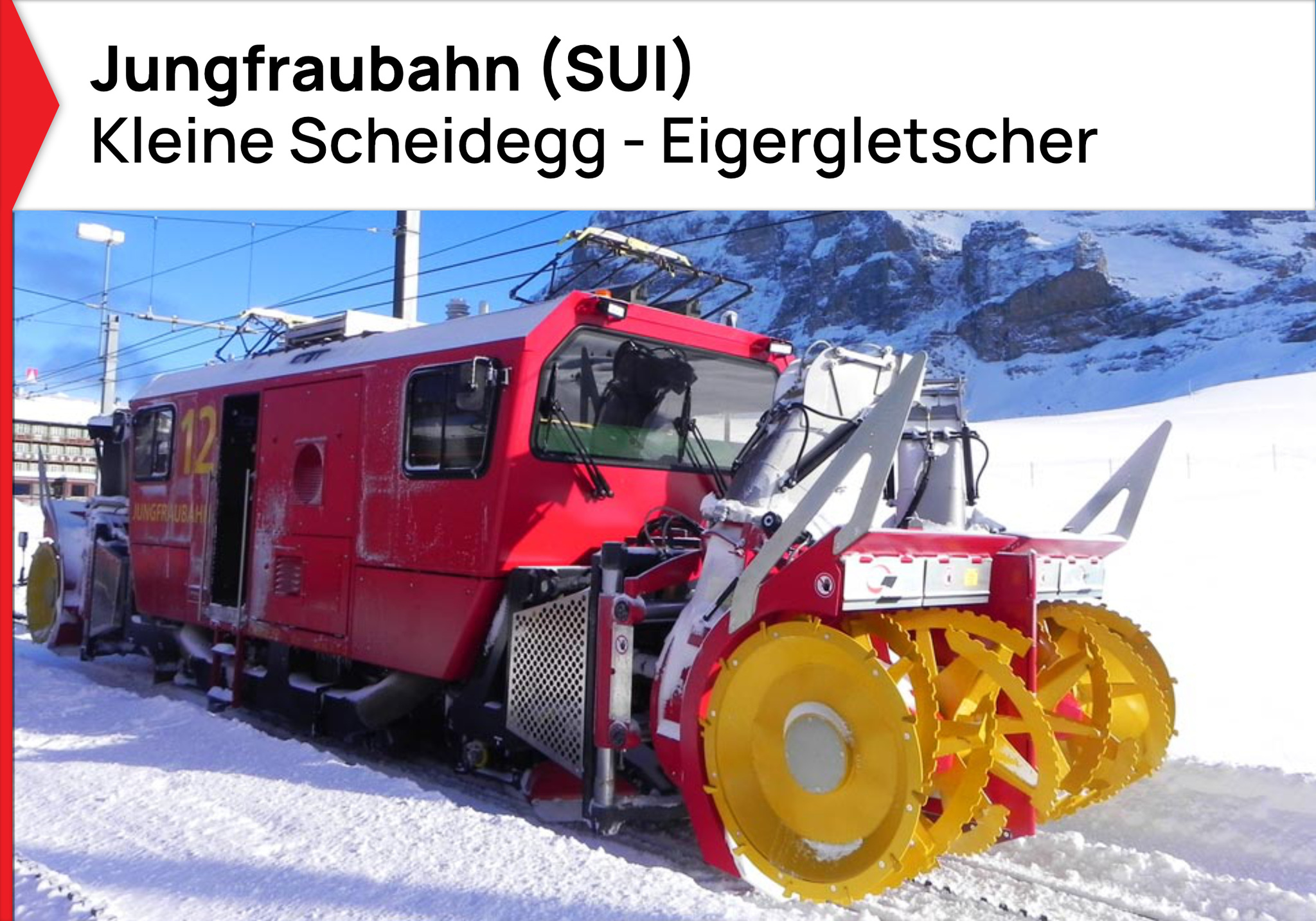 Turbo-fraise à neige, voies de chemin de fer
